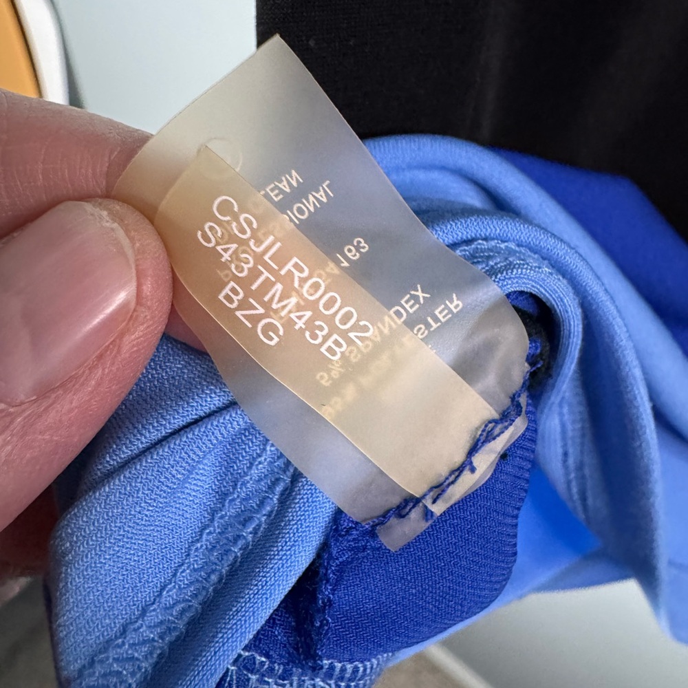 Calvin Klein Black and Blue Colorblock Blouse - Picture 6 of 6